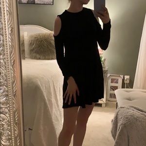 Black Mini Dress with Cutout Shoulders
